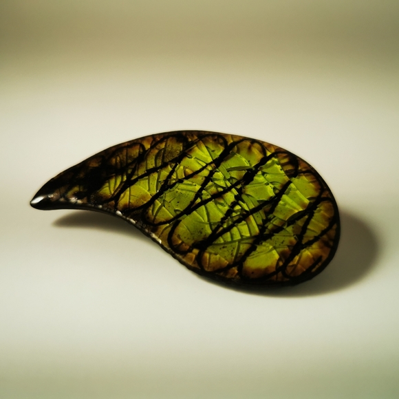 Vintage Alice Lund Pottery Mid Century Lime Green Brown Brooch Tear Drop… - Picture 5 of 16